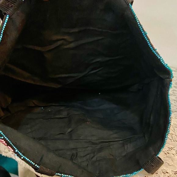 Vintage, Jerusalem, Colorful Beaded Tote Handbag 14in L x 12in H x 3.5in W - Picture 10 of 12